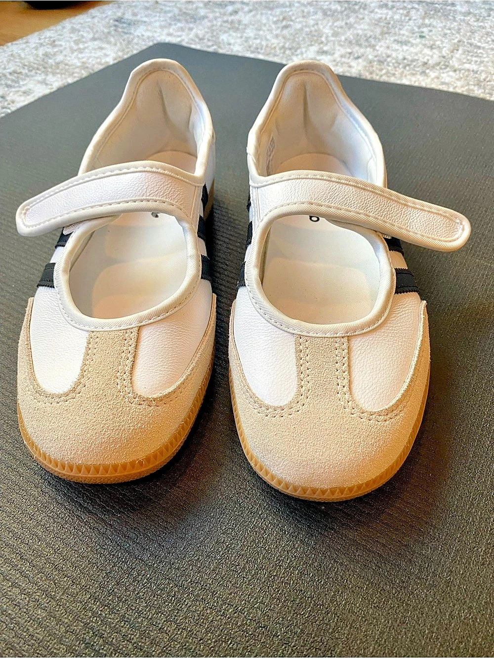adidas Samba Jane sneakers in White & Navy size 6.5